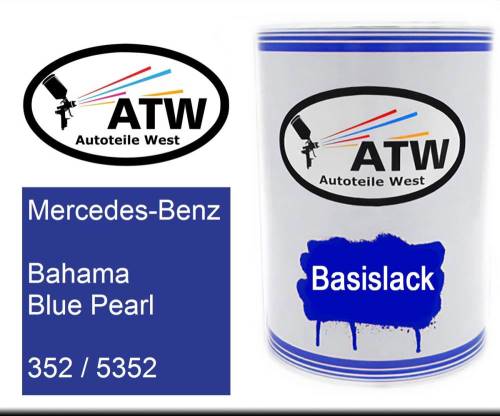 Mercedes-Benz, Bahama Blue Pearl, 352 / 5352: 500ml Lackdose, von ATW Autoteile West.